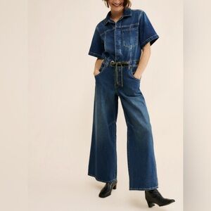 Free People We The Free Edison Indigo Denim Jumpsuit